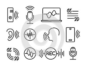 Voice recognition icons