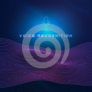 Voice recognition illustration concept with ripple of the line texture as soundwave visualisation