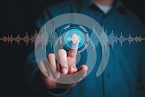Voice Recognition Sound Wave Audio Recording Technology Digital Interface Communication Concept Innovation
