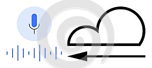 Voice-to-Cloud Data Processing Concept with Microphone and Cloud Icon