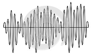 Voice record line. Digital pulse signal icon