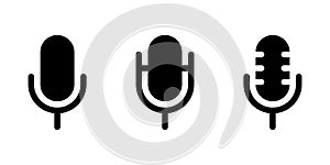 Voice recorder icon in generic style. Microphone, mic sign symbol