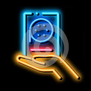 voice recorder neon glow icon illustration