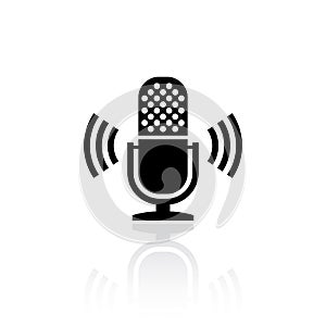 Voice recorder vector icon