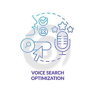 Voice search optimization blue gradient concept icon