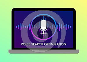 Voice search optimization, Search by Voice flat vector icon