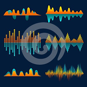 Voice sound music shapes vector abstract collection