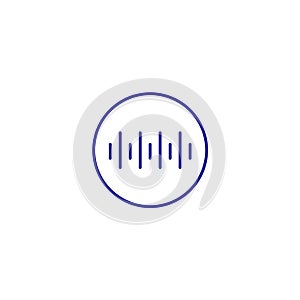 Voice soundwave noice line icon. Echo vibrate wave sound