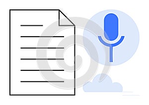 Voice-to-Text Technology with Document and Microphone Icon for Modern Communication