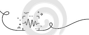 Voice wave line icon. Sound scan sign. Continuous line with curl. Vector
