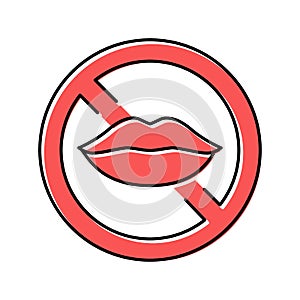 voiceless sign color icon vector illustration photo
