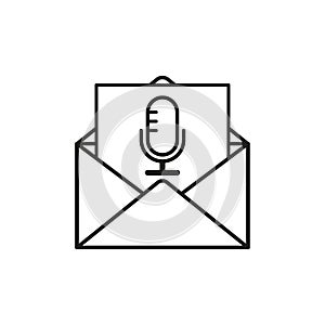 Voicemail, audio message line icon. Vector illustration. Eps 10.