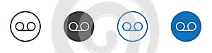 Voicemail icon flat editable icon mark set