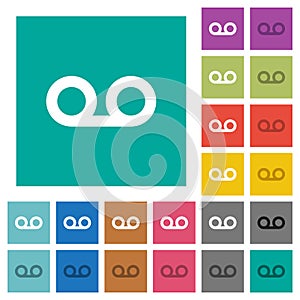 Voicemail square flat multi colored icons