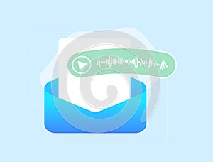 Voicemail or voice message concept. Electronically stored computer-based system message notification. Voice bank vector