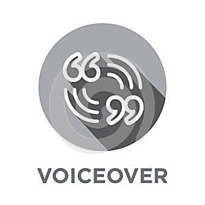 Voiceover or Voice Command Icon with Sound Wave Images