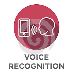 Voiceover or Voice Command Icon with Sound Wave Images