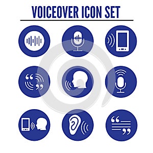 Voiceover or Voice Command Icon w Sound Wave Images