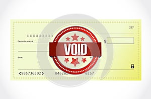 Void bank check illustration design