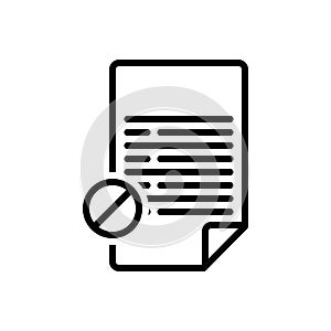 Black line icon for Void,. invalid and empty