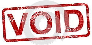Void Red stamp on a white background