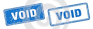 Void stamp set. void square grunge sign