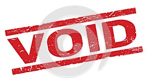 VOID text on red rectangle stamp sign
