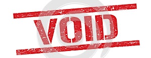 VOID text on red vintage lines stamp
