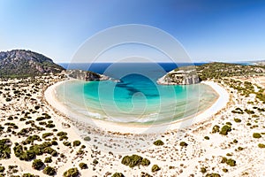 Voidokilia beach near Pylos town in Messinia, Greece
