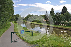 Voies Verte cycle route and sign in Burgundy photo