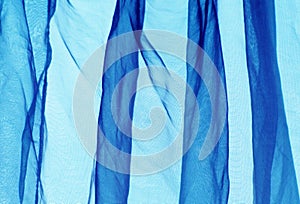 Voile curtain background bright blue photo