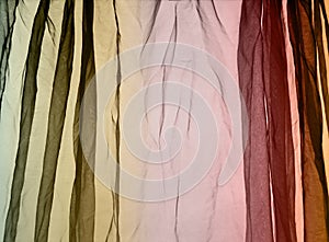 Voile curtain background brown, green, red photo