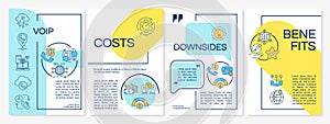 VOIP blue and yellow brochure template