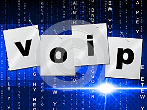 Voip Communication Represents Internet Telephony And Communicate