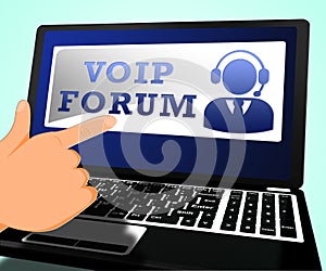 Voip Forum Means Internet Voice 3d Illustration