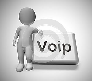 VOIP meaning voice-over internet protocol is internet telephony - 3d illustration