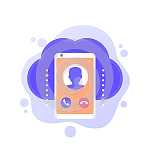 voip phone call vector icon