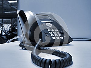 VoIP phone inside bank