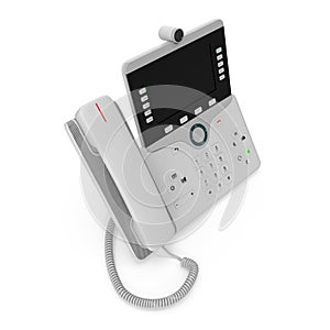 VOIP phone IP phone isolated on a white. 3D illustration