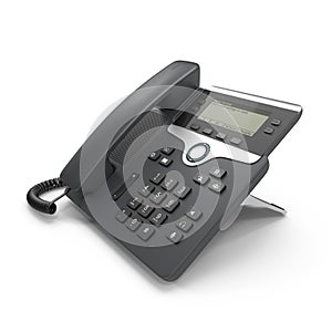 VOIP phone IP phone isolated on a white. 3D illustration, clipping path