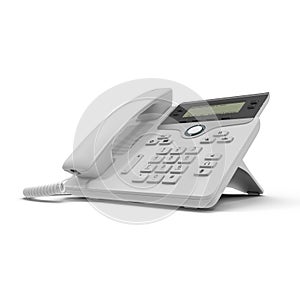 VOIP phone IP phone isolated on a white. 3D illustration, clipping path