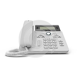 VOIP phone IP phone isolated on a white. 3D illustration, clipping path