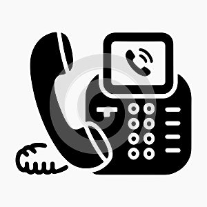 VoIP Phone Solid Black Communication Symbol