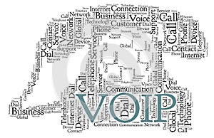 VOIP in a shape of phone word cloud.