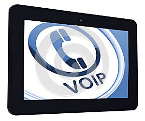 Voip Tablet Means Voice Over Internet Protocol Or Broadband Telephony