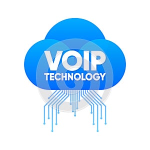 Voip Technology icon. Internet call concept connection. Voice over network, voip sign. Voice Over IP Service. Software