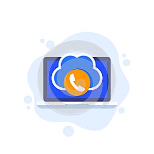 Voip telephony call icon, vector