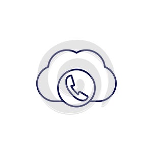 Voip telephony icon, line vector on white