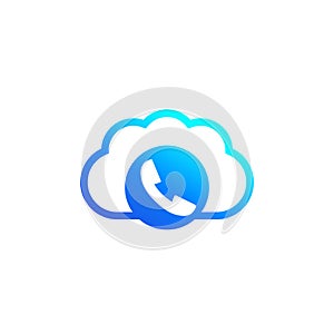 Voip telephony icon, vector logo