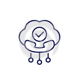 Voip telephony line icon with a cloud